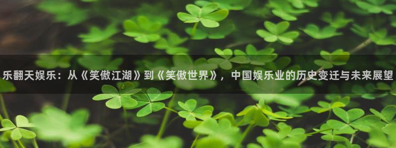 赢乐彩票集团股票：乐翻天娱乐：从《笑傲江湖》到《笑傲世界》，中国娱乐业的历史变迁