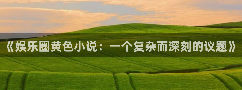 赢乐彩票3官网：《娱乐圈黄色小说：一个复杂而深刻的议题》